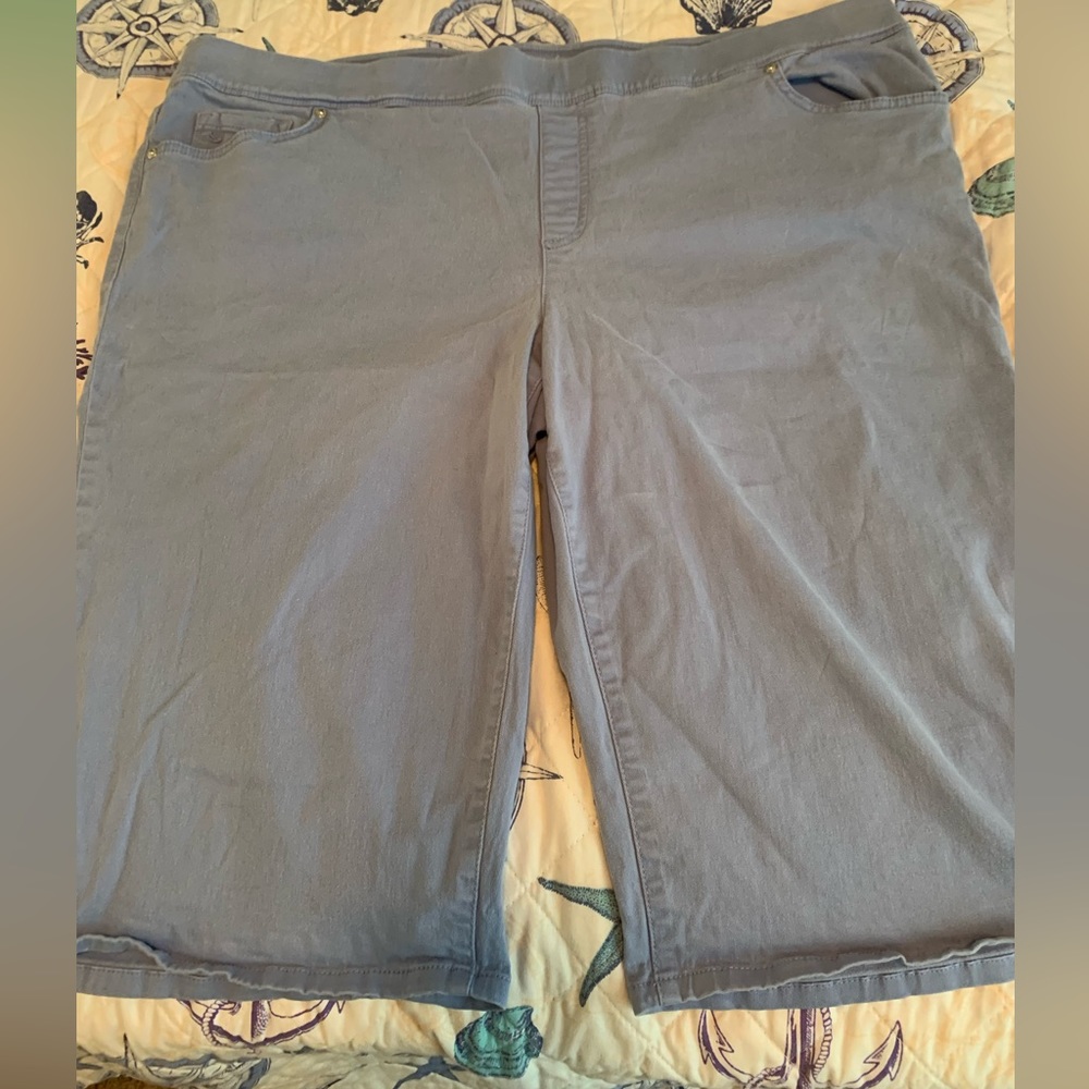 Periwinkle blue pull on capris 22W